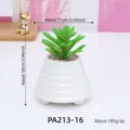 Pianta succulenta finta in vaso scanalato bianco decorazione casa e ufficio - Pianta Succulenta Artificiale(PA213-16)