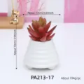 Pianta grassa artificiale in vaso di ceramica bianca per decorazione d'interni e ufficio. - Pianta Succulenta Artificiale(PA213-17)