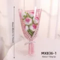 Handmade crochet rose bouquet, knitted artificial flowers for Valentine's day gift home decor - Pink White