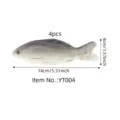 PU Simulationsfisch Modell Set, realistischer künstlicher Karausche Fisch Requisite 4 Stk - Simulationsfisch 4-Stücke Set -- 4 Graue Kleine Meeresfische
