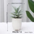 Mini artificial succulent plant potted decoration with ceramic white pot for home decor indoor. - Artificial Succulent Potted Plant Style 12 (PA236-12)