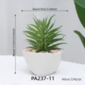 Planta suculenta artificial en maceta de cerámica blanca para decoración 9x11.5cm - PA237-11