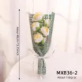 Handmade crochet rose flower bouquet knitted artificial flowers romantic gift home decor - White Yellow