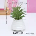 Pianta succulenta artificiale in vaso di ceramica bianca, pianta finta verde per decorazione casa. - Pianta Succulenta Artificiale(PA213-18)