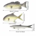 PU Simulationsfisch Modell Set Fotografie Requisiten Deko künstlicher Fisch Größentabelle - Simulationsfisch Modell 3-Stücke Set -- Kurzer Thunfisch, Gefleckter Fisch, Rapfen