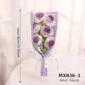 Handmade crochet rose flower bouquet, perfect romantic gift for Valentine's Day and home decor. - Purple