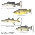 PU simuliertes Fischmodell Set künstliche Fisch Fotografie Requisiten Modell YT007 - Simulationsfisch 4-Stücke Set -- Barsch, Gelber Lachs, Gefleckter Fisch, Kleiner Thunfisch