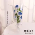 Handmade crochet rose flower bouquet finished gift for romantic Valentine day home decor. - Blue