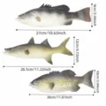 PU Simulationsfisch Modell Set Fotografie Requisiten realistisch künstliche Fische mit Maßen. - Simulationsfisch 3-Stücke Set -- Gefleckter Fisch, Kleiner Thunfisch, Barsch