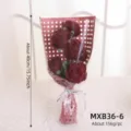 Handcrafted crochet red rose bouquet gift wrapping artificial knit flowers aesthetic - Red