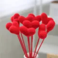 Bouquets de fleurs en cœur rouges au crochet faits à la main tiges artificielles déco. - Rouge (1 Pièce)