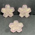 Pink glitter cherry blossom beads resin charms for DIY jewelry making phone chain keychain 3pcs - 22mm/Approx. 210 Pcs / Light Pink