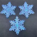 Breloques flocon de neige en acrylique bleu pailleté avec trou pour bijoux DIY artisanat. - Bleu