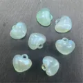 Acrylic mermaid luminous puffy heart charm detail view, ideal for DIY phone chain and crafts. - 17mm (Approx. 248 Pcs) / Light Green