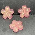 Cuentas de resina de flor de cerezo rosa con purpurina para llaveros y joyería DIY. - 22mm/Aprox. 210 Pcs / Rosa rojo