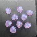 Cuentas de corazón luminosas de sirena de acrílico para accesorios de manualidades DIY - 17mm (Aprox. 248 Pzs) / Violeta Claro