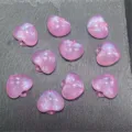 Acrílico sirena luminosas gorditas corazón cuentas DIY joyería cadena teléfono accesorios detalle - 17mm (Aprox. 248 Pzs) / Rosa rojo