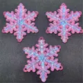 Détail de pendentif flocon de neige en acrylique rose sirène, accessoire de bijoux DIY. - Rose rouge