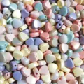 Cuentas de corazon iridiscentes pastel sueltas 8mm para joyeria DIY y accesorios. - Iridiscente Mixto