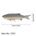 Simulation fish model aquarium decoration fake fish tank landscape ornament grey 43cm - Y021