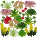 Artificial succulent plants fake flower heads for DIY potted green plant decor - TA28-1