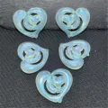 Pendentif cœur double lumineux irisé accessoires DIY pour chaînes de téléphone sacs 5p - Vert clair