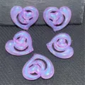 Jolis pendentifs de cœur double couche pailletés sirène DIY pour chaîne de téléphone. - Mauve Clair