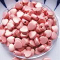 Abalorios de corazon rosa sirena 8mm color macaron cuentas sueltas para joyeria DIY y accesorios - Rosa