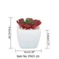 Mini ceramic pot artificial succulent in red, small faux plant for home desk decor. - PA01-24 Style