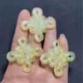 Glow in the dark Chinese knot resin charms for DIY jewelry making phone chain 10pcs - Yellow