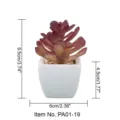 Mini artificial succulent potted plant in white ceramic pot, perfect home decor and desktop ornament. - PA01-19 Style