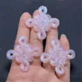 Detalle de colgante de nudo chino de resina de sirena rosa brillante accesorio de joyería DIY. - Rosa Claro
