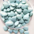 Cuentas de acrílico en forma de corazón sirena azul claro para joyería DIY y manualidades. - Azul Claro
