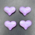 Luminous peach heart resin charms for DIY jewelry phone chain and bag craft accessories. - 17*21mm (Approx. 205 Pieces/Pack) / Light Purple