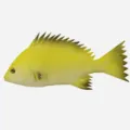 Pez de simulación amarillo modelo PU juguete para mascotas realista animal marino acuario decorativo - Amarillo (Y028)