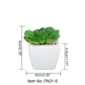 Mini artificial succulent potted plant in white ceramic pot, cute home decor variant. - PA01-8 Style