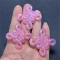 Pink mermaid glow Chinese knot resin charms DIY phone strap accessories handmade pendants - Rose Red