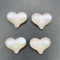 Mermaid iridescent glow peach heart DIY charms resin accessories for phone chain crafts - 17*21mm (Approx. 205 Pieces/Pack) / Light Orange