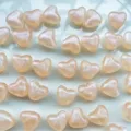10MM Acrylic Heart Beads Iridescent Mermaid DIY Jewelry Necklace Bracelet Craft Material - 10mm Chubby Heart Luminous / Approx 1170 Pcs / Orange / Luminous