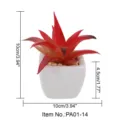 Kunstmatige vetplant in witte keramische pot, realistische nepplant voor interieur. - Kleine vierkante pot + Kleine mond aloë rood