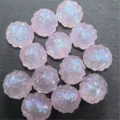 Close-up detail of acrylic mermaid luminous faceted bayberry beads for DIY craft accessories. - 16mm (248 Pieces) / Light Pink