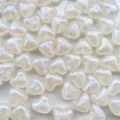 10mm acrylic heart beads iridescent mermaid DIY jewelry making necklace bracelet crafts materials - 10mm Chubby Heart Luminous / Approx 1170 Pcs / White / Luminous