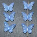 Translucent blue glitter butterfly beads for DIY jewelry making, charm pendants and crafts - 14x19mm 670 Pieces / Blue