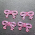 Cuentas de estrella de lazo con purpurina rosa agujero vertical joyería DIY accesorios - Rosa rojo