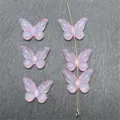 Cuentas de mariposa de resina sirena rosa joyería DIY accesorios de cadena de teléfono brillantes. - 14x19mm 670 Piezas / Rosa Claro