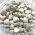 8mm iridescent heart beads, mermaid macaron pearlized acrylic charms for DIY phone chains and bags. - Light Gray Iridescent