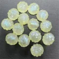 Acrílico Cuentas de Baya Luminosas Iridiscente DIY Joyería Cadena Teléfono Bolso Accesorios - 16mm (248 Piezas) / Amarillo