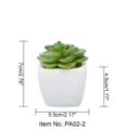 Mini keramische pot kunstmatige vetplant bonsai voor thuis en kantoor decoratie. - Kleine vierkante pot + Geklokte midden lotus Groen