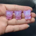 Perles d'ours en résine pailletée violette, breloques DIY trou vertical pour chaîne de téléphone. - Mauve Clair