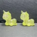Pendentif licorne en résine lumineuse jaune pour accessoire bijoux DIY en gros plan - 24*25MM/Environ 160 Pièces / Jaune